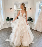 elegant v neck tulle prom dresses princess long wedding dresses