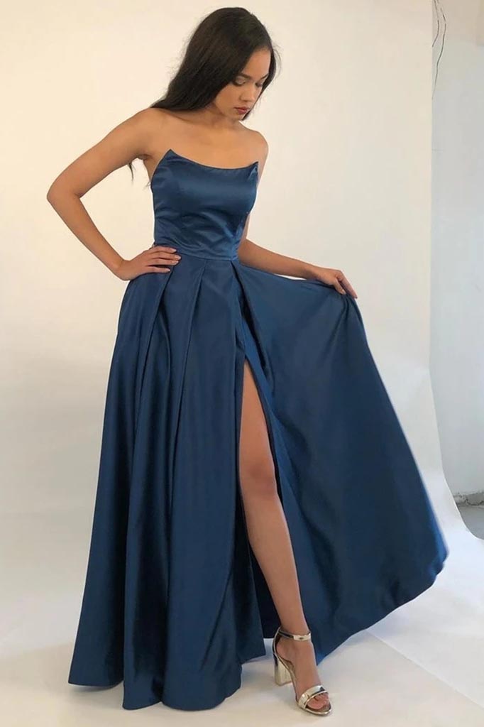 strapless burgundy long prom dresses simple formal evening dresses