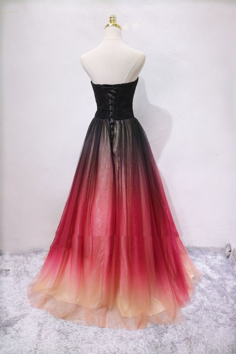 a line v neck ombre long prom dress strapless formal evening dress