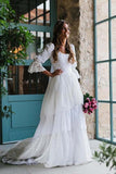 princess layered lace wedding dress 3 4 sleeves vintage bridal gown