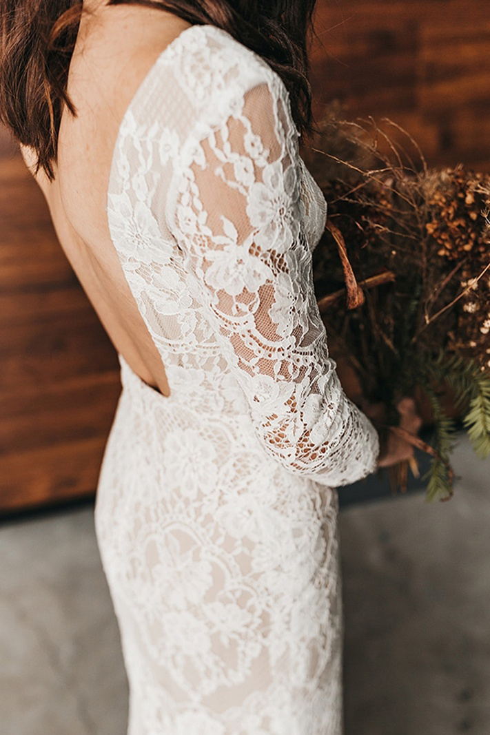 3 4 sleeve romantic mermaid wedding dress lace boho bridal gown