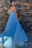 black a line strapless tulle layered long prom dresses princess formal dress