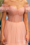 blush pink tiered tulle corset long prom dress sleeveless party gown with beaded