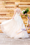 charming country wedding dresses v neck appliques a line bridal gowns
