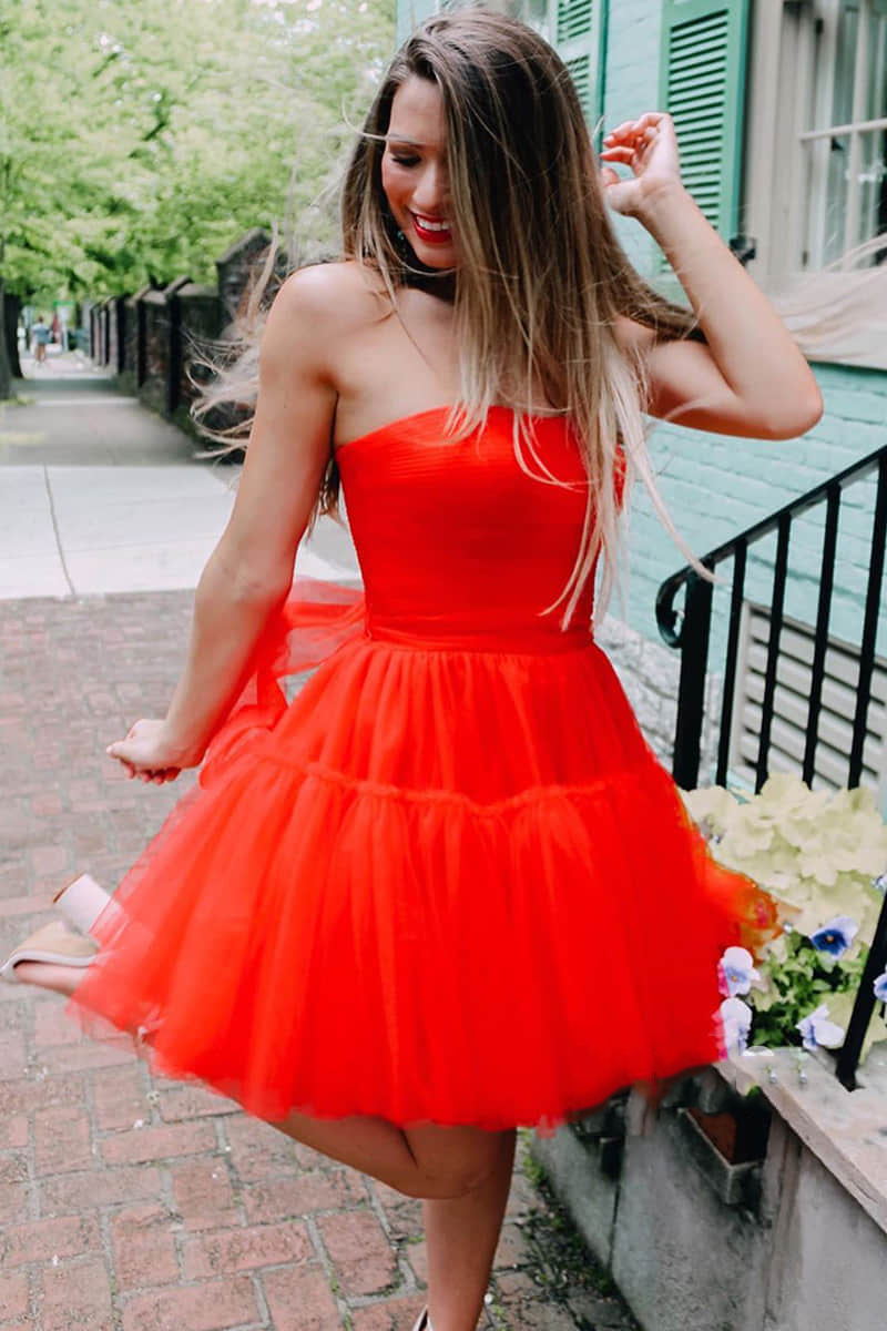 cute sweetheart a line homecoming dresses tulle sweet 16 dress