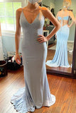 mermaid lavender long prom dresses with beading long evening gown