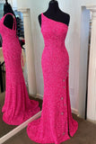one shoulder sparkly mermaid sequins formal dresses with stars