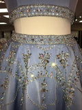 unique two pieces short party dress blue homecoming dresses with rhinestone