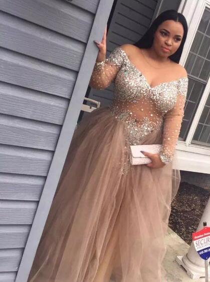 generous long sleeve plus size prom dress plus size evening gown