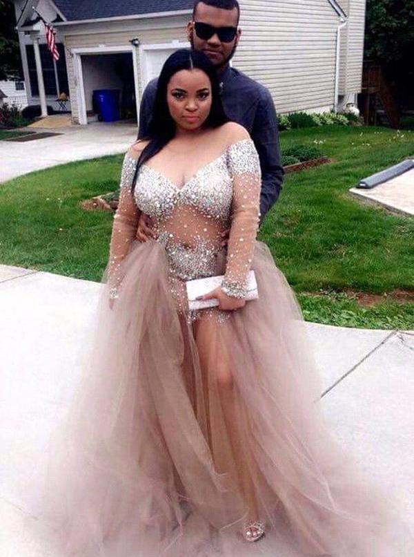 generous long sleeve plus size prom dress plus size evening gown