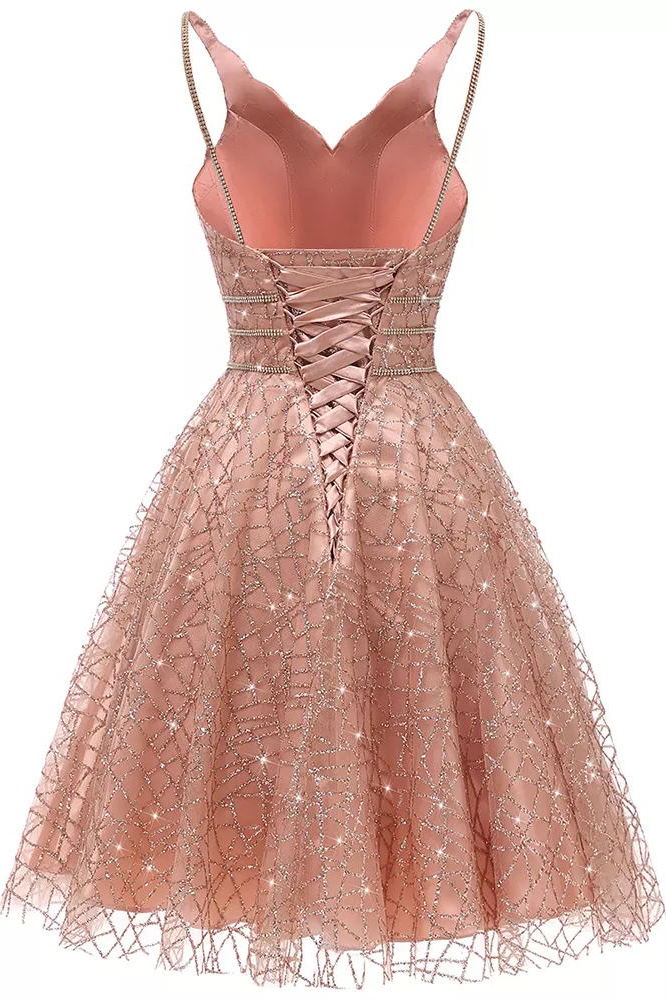 glitter deep v neck mini homecoming dresses junior graduation dresses