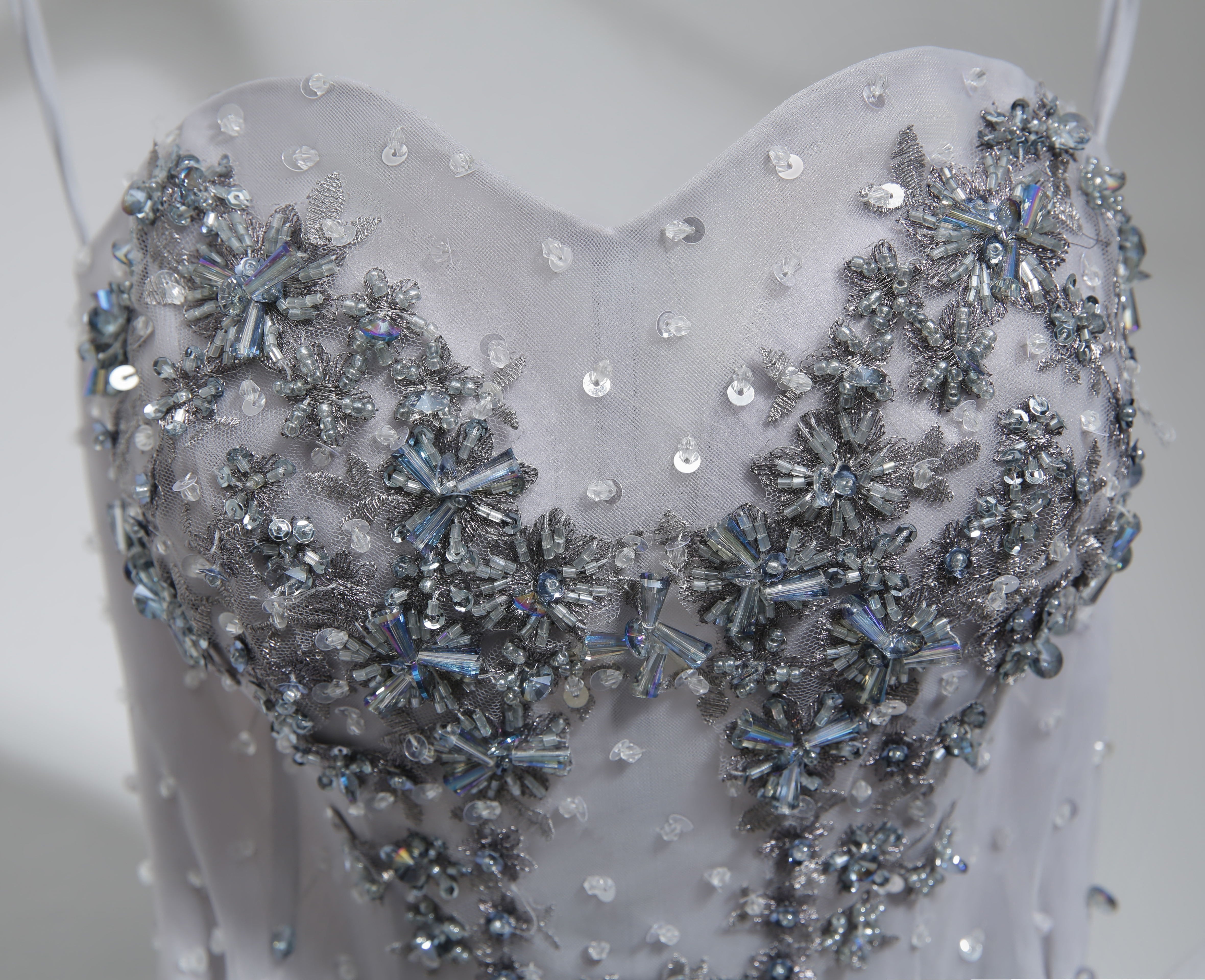 grey cute sweet 16 gown spaghetti straps beaded short mini party dress