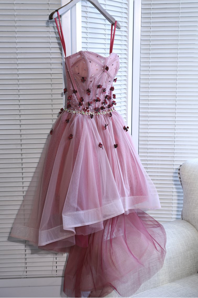 high low applique strapless prom party dress tutu skirt sweet 16 dress