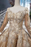 Ball Gown Quinceanera Dresses Sequins Vintage Wedding Dress With Appliques MP198