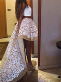 homecoming dress two piece high low prom dress with applique