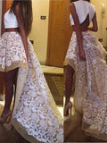 homecoming dress two piece high low prom dress with applique