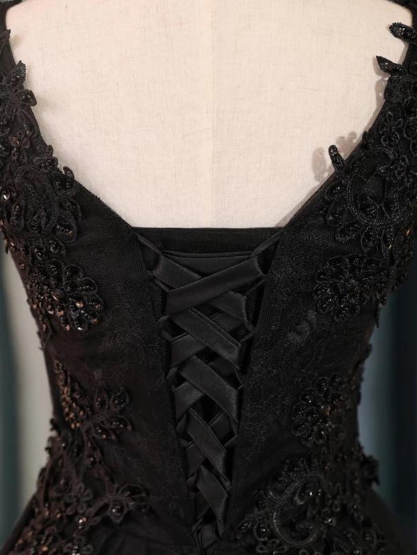 a line v neck little black homecoming dresses with lace up