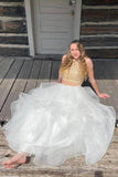 two pieces long zipper back lace princess prom dresses gjs251