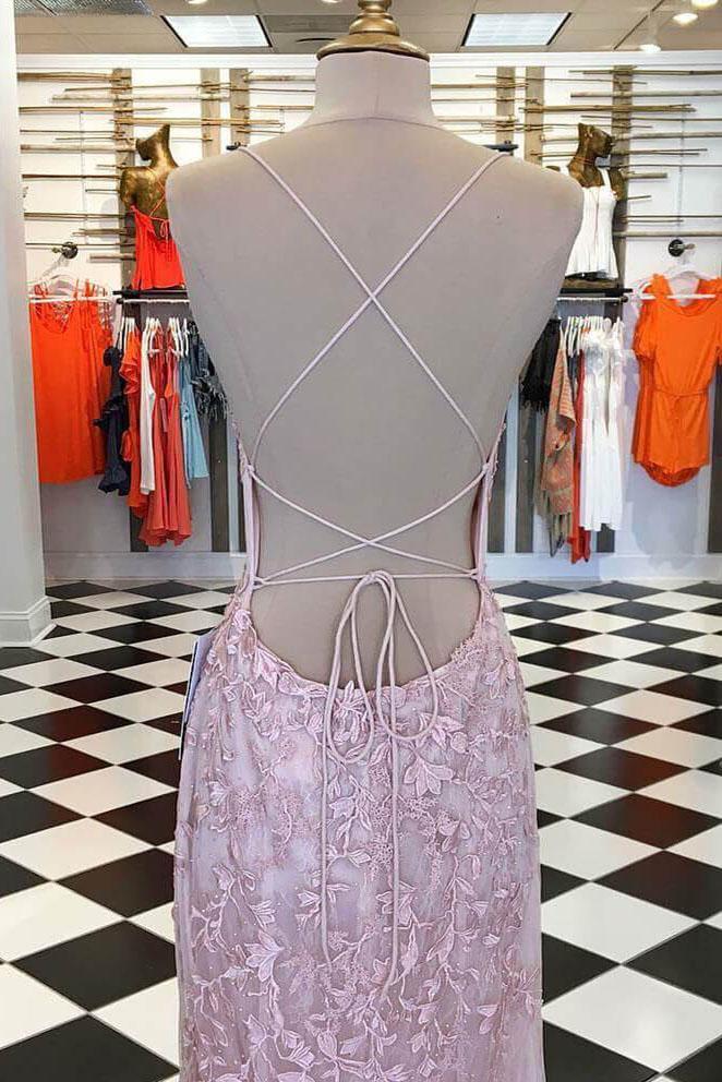 mermaid backless light sky blue prom dress tulle spaghetti appliques evening gown