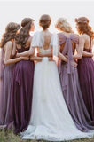 mismatched chiffon convertible long bridesmaid dresses