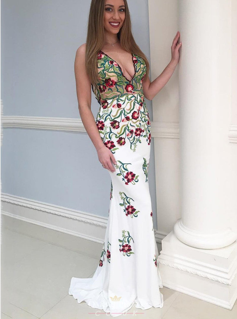 mermaid backless prom dress with appliques backless evening gown