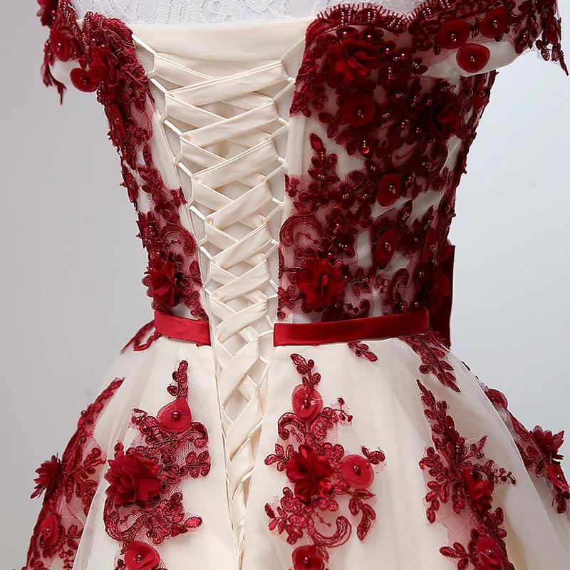 chic off shoulder short sweet 16 dress homecoming dress with burgundy beaded appliques