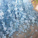 Ice Blue Floral Appliques Ball Gown Prom Dresses, Cap Sleeves Quinceanera Dresses MP92