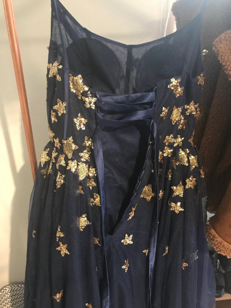 classic spaghetti straps party dress sparkly a line starry night short prom dress