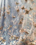 off the shoulder tulle butterfly appliques long prom dresses