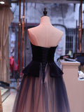 spaghetti straps ombre prom dresses plunging long evening gowns