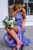 glitter mermaid sparkly prom dresses sequined long formal gown with split