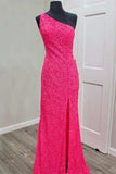 glitters one shoulder sequins mermaid prom dresses sparkly evening gown