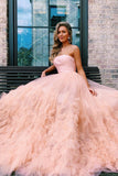 red a line strapless long prom dress elegant pageant gown