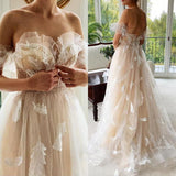 princess tulle feather lace up back wedding dresses pretty a line bridal gown