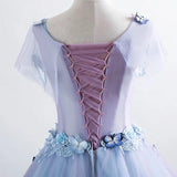 princess blue quinceanera dress 3d butterfly floral applique prom ball gown