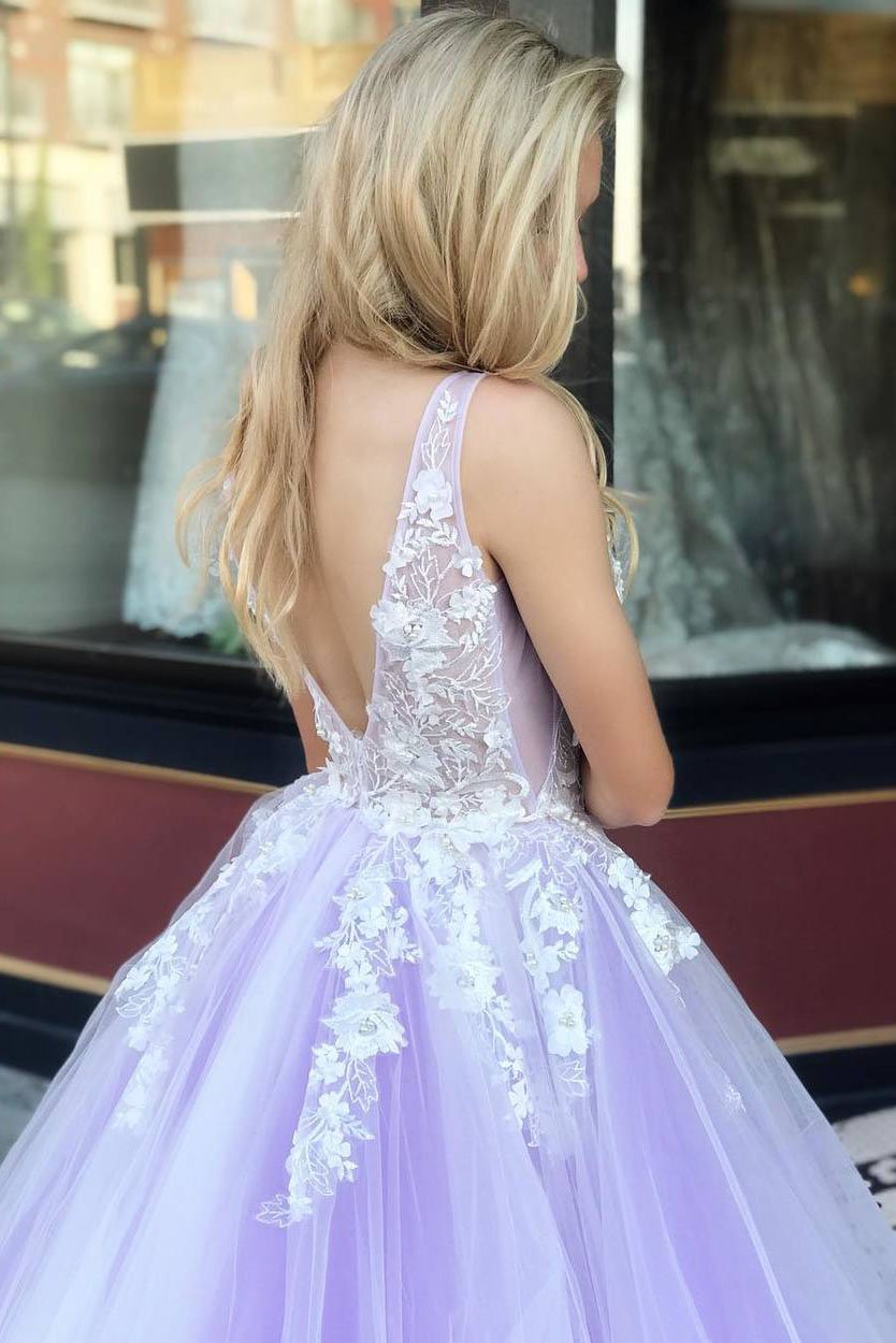 princess tulle sweet 16 dresses prom dresses 3d floral appliques