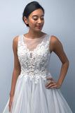 princess illusion tulle wedding dress with lace appliques