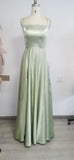 simple a line long prom dresses with slit backless evening dress
