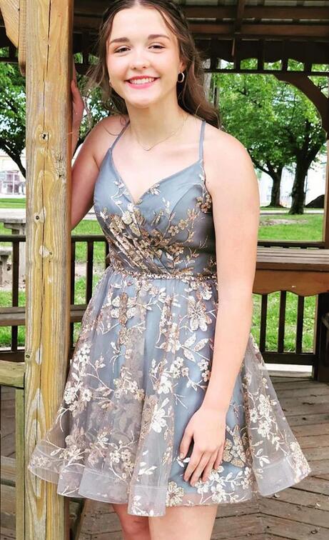 sparkly a line lace homecoming dresses short prom graduation dress