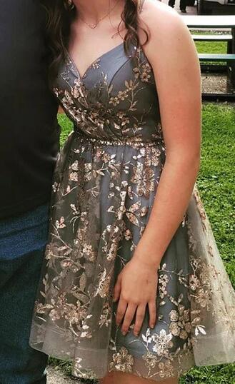 sparkly a line lace homecoming dresses short prom graduation dress