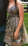 sparkly a line lace homecoming dresses short prom graduation dress