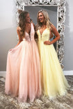 shiny v neck tulle beading long prom dress sparkle long formal dress