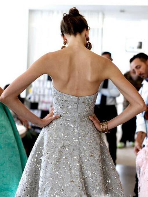 sequins silver hi lo red carpet pageant prom gown quinceanera homecoming party dress