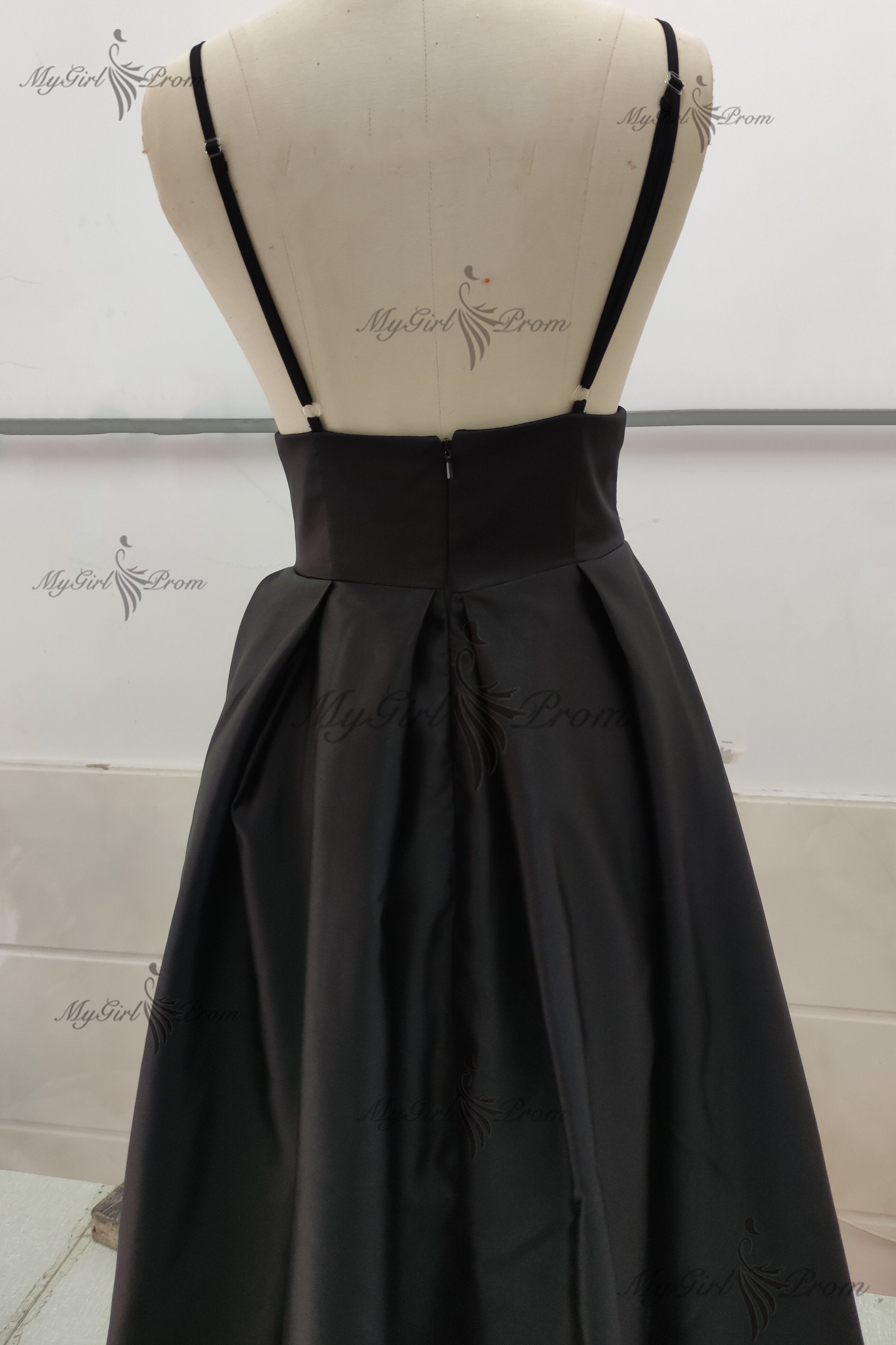 Simple A Line V Neck Red Long Prom Dresses, Formal Evening Dress With Pockets MP23