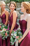 simple burgundy long bridesmaid dresses styles long wedding party dresses