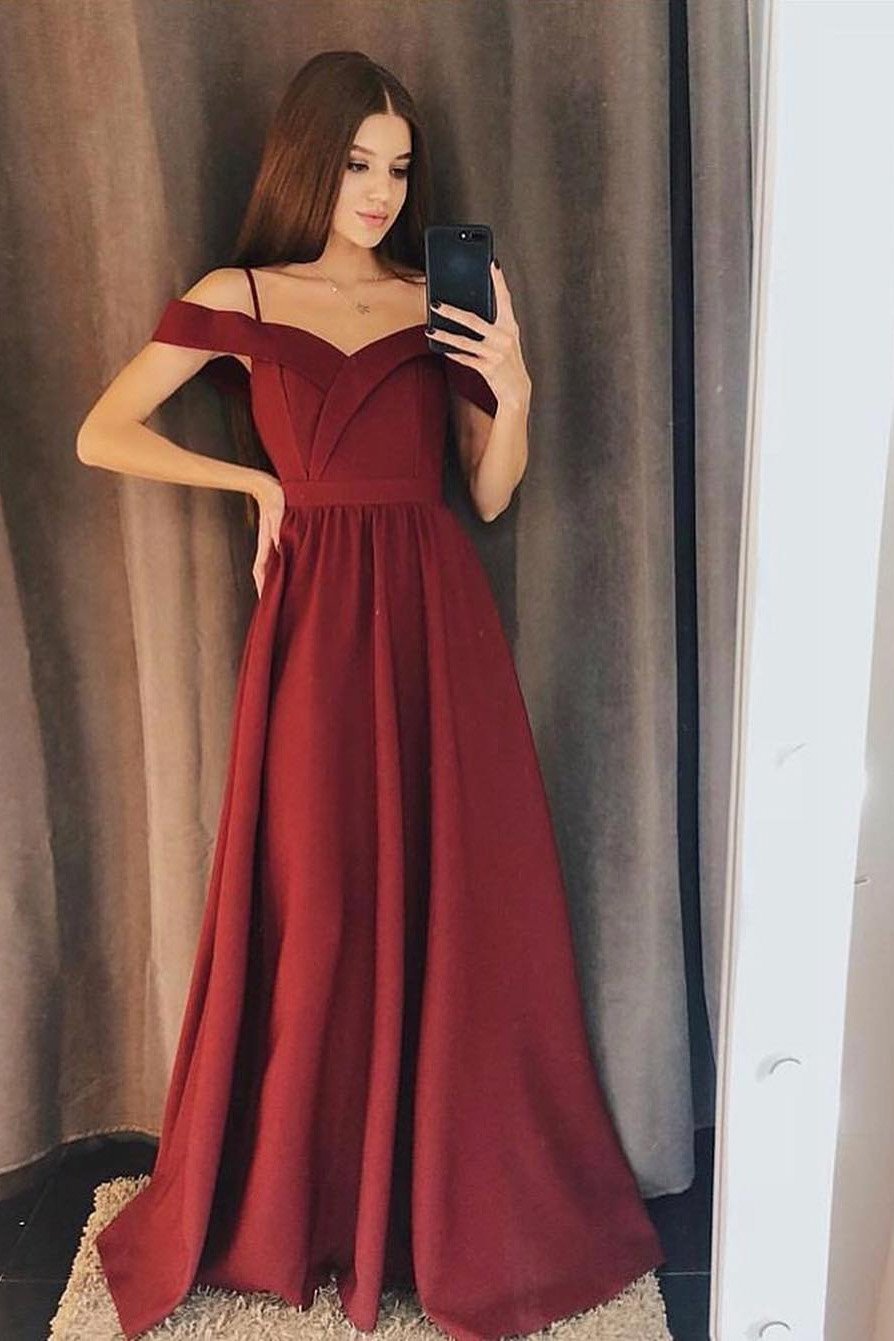 simple off shoulder prom dress long bridesmaid dresses with slit