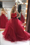 spaghetti straps organza long burgundy prom gown backless party dresses