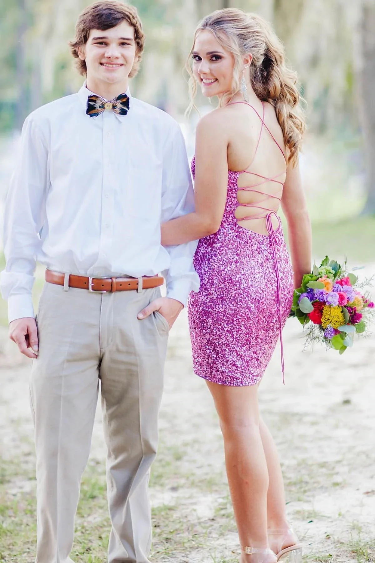 hot pink sparkly bodycon party dress spaghetti straps sequin homecoming dresses