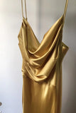spaghetti straps simple long prom dresses with split slit evening gowns
