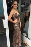 Spaghetti Straps Chiffon Sequins Mermaid Prom Dress MP978